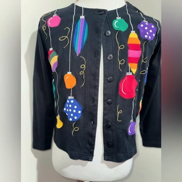 Bechamel Holiday Spirit Button Up Cardigan Vintage Sweater Size Small - Picture 5 of 14